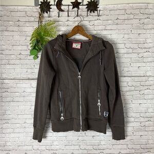 Cavallo Equestrian Bejeweled Brown Equestrian Hooded Jacket